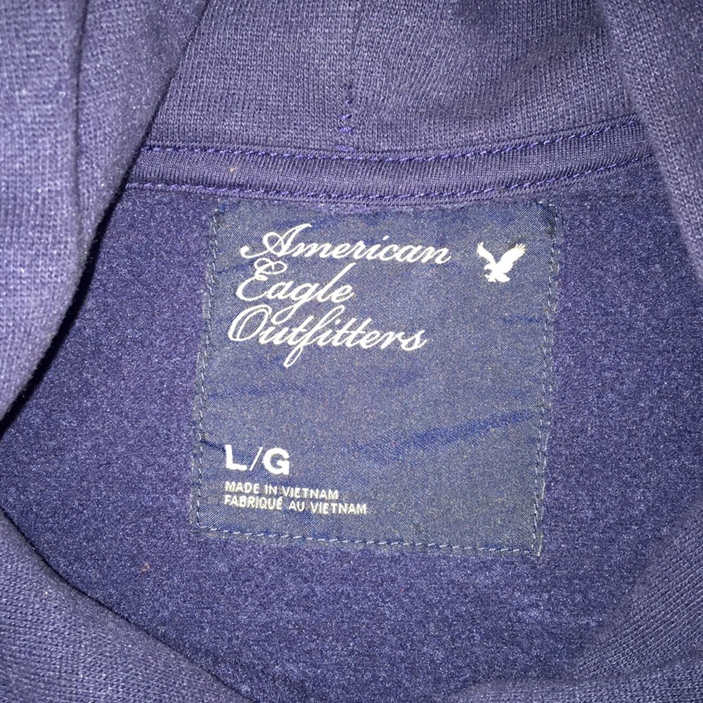 American Eagle NWOT hoodie. Dark navy blue/pk/wht - Picture 2 of 5
